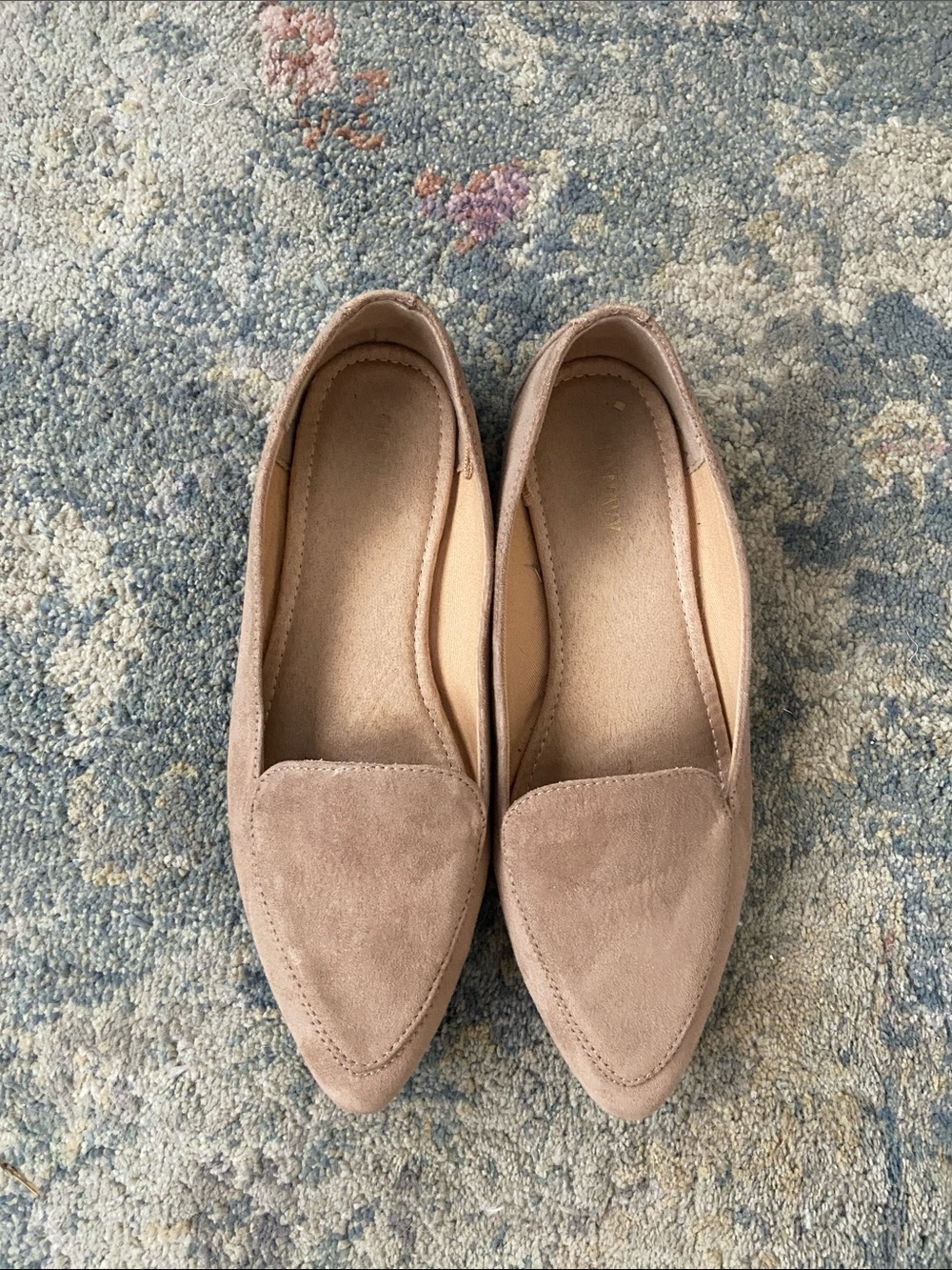 Old Navy Taupe Suede Pointed-Toe Flats (Size 7) - Women's Shoes